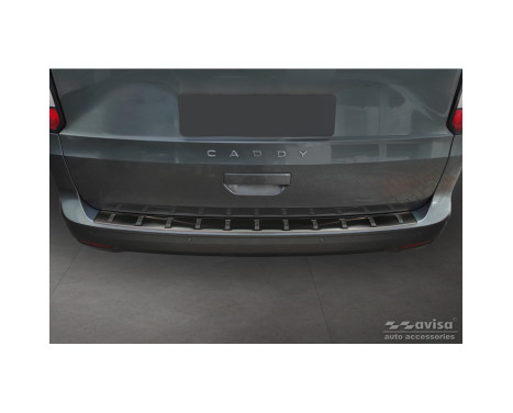 Black stainless steel rear bumper protector suitable for Volkswagen Caddy V Cargo & Combi 2020- 'STRONG EDITION&, Image 2