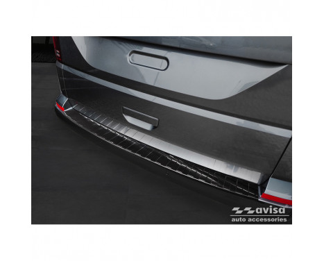 Black stainless steel rear bumper protector suitable for Volkswagen Caravelle T6 2015- & FL 2019- (with tailgate