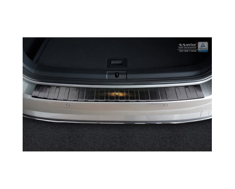 Black Stainless Steel Rear Bumper Protector suitable for Volkswagen Golf VII Variant Facelift 2017- 'Ribs', Image 3