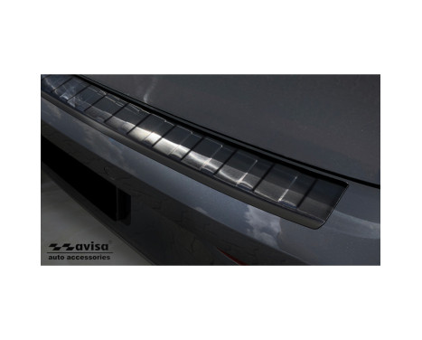 Black stainless steel Rear bumper protector suitable for Volkswagen Golf VIII HB 5-door 2020- 'Ribs', Image 3