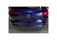Black Stainless Steel Rear Bumper Protector suitable for Volkswagen Golf VIII Variant 2020- 'Ribs'