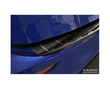 Black Stainless Steel Rear Bumper Protector suitable for Volkswagen Golf VIII Variant 2020- 'Ribs', Image 3