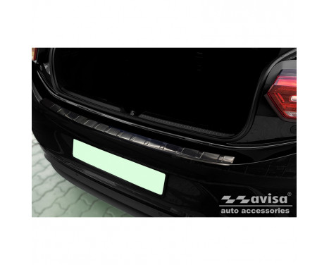 Black stainless steel Rear bumper protector suitable for Volkswagen ID.3 2020- 'Ribs'