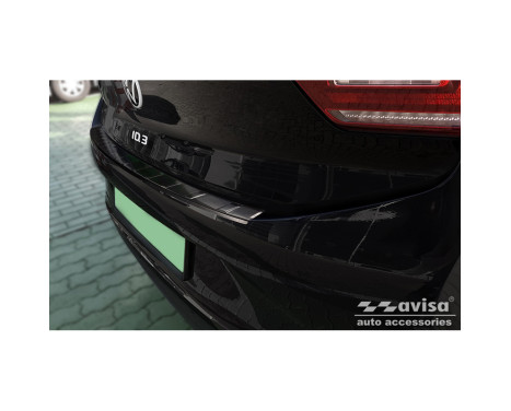 Black stainless steel Rear bumper protector suitable for Volkswagen ID.3 2020- 'Ribs', Image 2