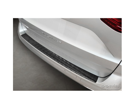 Black Stainless Steel Rear Bumper Protector suitable for Volkswagen Multivan T7 2021- 'Ribs'