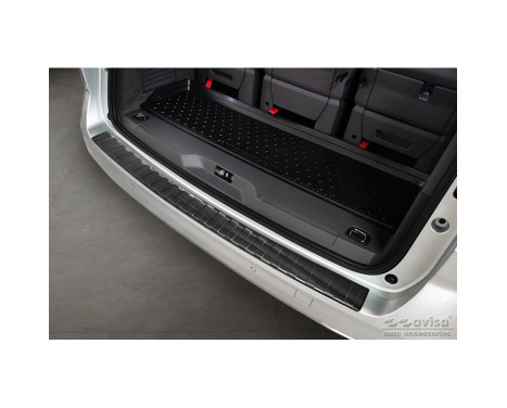 Black Stainless Steel Rear Bumper Protector suitable for Volkswagen Multivan T7 2021- 'Ribs', Image 4