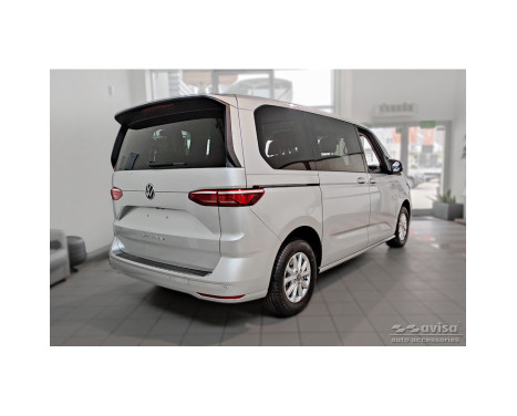 Black Stainless Steel Rear Bumper Protector suitable for Volkswagen Multivan T7 2021- 'Ribs', Image 5