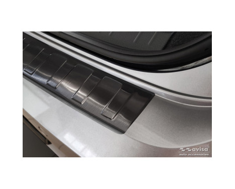 Black Stainless Steel Rear Bumper Protector suitable for Volkswagen Passat Sedan 2014-2019 & FL 2019- 'Ribs', Image 3