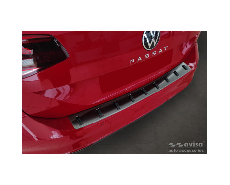 Black Stainless Steel Rear Bumper Protector suitable for Volkswagen Passat Variant 2014-2019 & Facelift 2019- (i