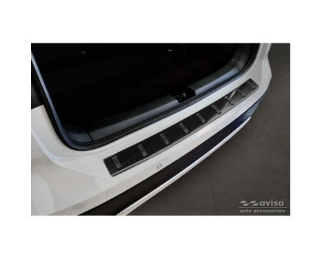 Black Stainless Steel Rear Bumper Protector suitable for Volkswagen T-Cross 2019- 'STRONG EDITION', Image 3