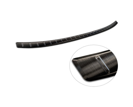 Black Stainless Steel Rear Bumper Protector suitable for Volkswagen Taigo 2021- 'Ribs', Image 5