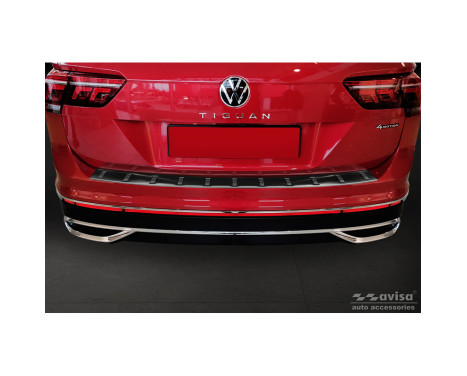 Black Stainless Steel Rear Bumper Protector suitable for Volkswagen Tiguan II 2016-2020 & Facelift 2020- 'STRONG, Image 2