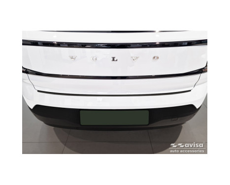 Black stainless steel rear bumper protector suitable for Volvo EX30 2023 - 'Ribs', Image 4