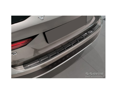 Black Stainless Steel Rear Bumper Protector suitable for Volvo V90 II 2016- (incl. Cross Country) 'STRONG EDITIO