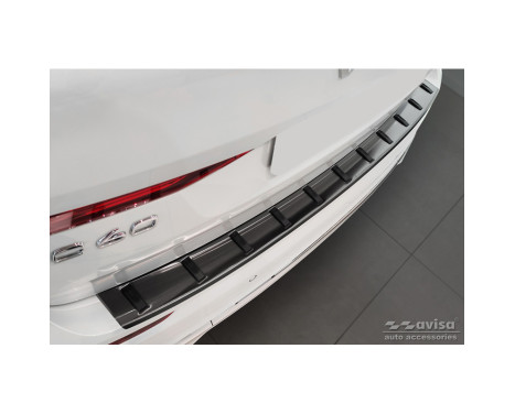 Black Stainless Steel Rear Bumper Protector suitable for Volvo XC60 II 2017-2021 & Facelift 2021- (incl. R-Desig