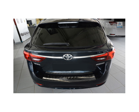 Black Stainless Steel Rear Bumper Protector Toyota Avensis III Facelift 2015- 'Ribs', Image 3