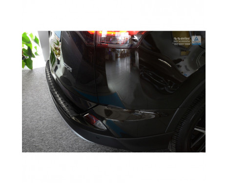 Black stainless steel rear bumper protector Toyota RAV4 2016- 'Ribs', Image 2