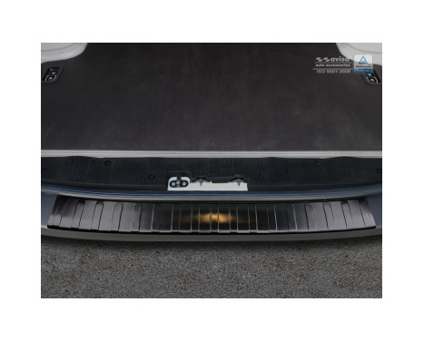 Black stainless steel rear bumper protector Volkswagen Crafter TGE 2017- 'Ribs', Image 2