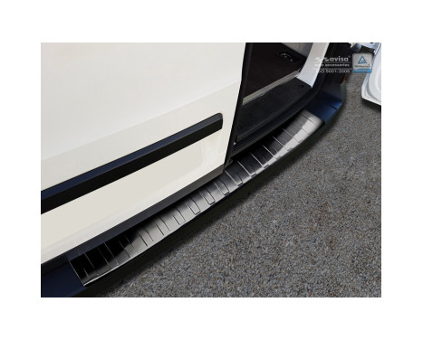 Black stainless steel rear bumper protector Volkswagen Crafter TGE 2017- 'Ribs', Image 3