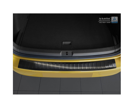 Black stainless steel rear bumper protector Volkswagen Golf VII HB 5-door 2012-2017 & 2017- 'Ribs', Image 4