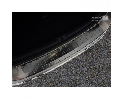 Black stainless steel rear bumper protector Volkswagen Passat 3C Variant 2011-2014 'Ribs'