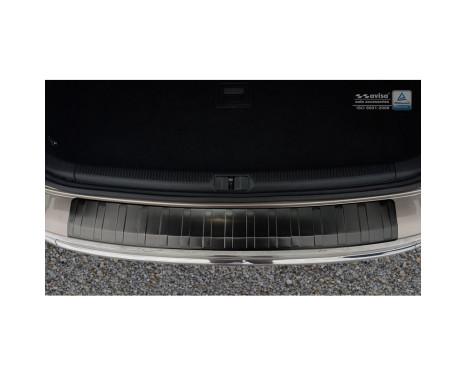 Black stainless steel rear bumper protector Volkswagen Passat 3C Variant 2011-2014 'Ribs', Image 3