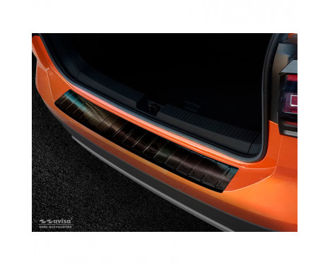 Black stainless steel rear bumper protector Volkswagen T-Cross 2019- 'Ribs'