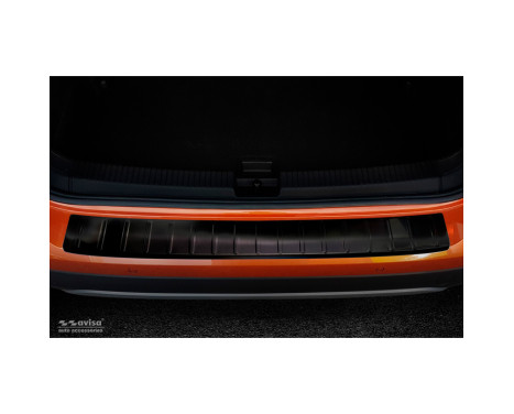Black stainless steel rear bumper protector Volkswagen T-Cross 2019- 'Ribs', Image 3