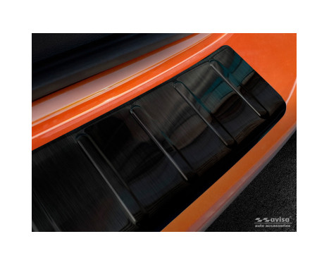 Black stainless steel rear bumper protector Volkswagen T-Cross 2019- 'Ribs', Image 4