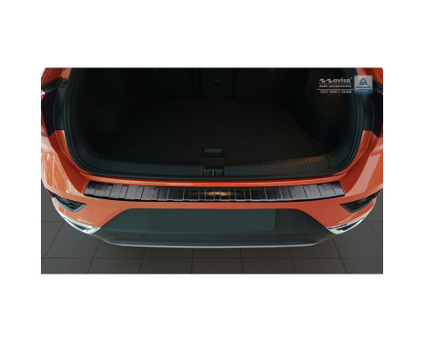 Black stainless steel rear bumper protector Volkswagen T-Roc 11 / 2017- 'Ribs', Image 4