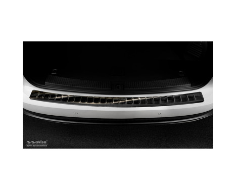 Black stainless steel rear bumper protector Volkswagen Touareg III (CR7) 2018- 'Ribs', Image 3