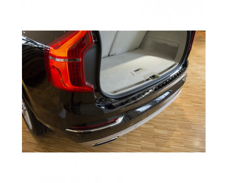 Black stainless steel rear bumper protector Volvo XC90 2015- 'Ribs', Image 2