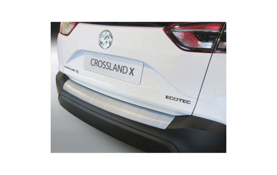 Bumper protector suitable for Opel Crossland X 2017- Silver 'Ribbed'