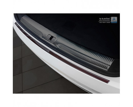 Carbon Bumper protector suitable for Audi Q3 2011-2015 & 2015- Red-Black Carbon