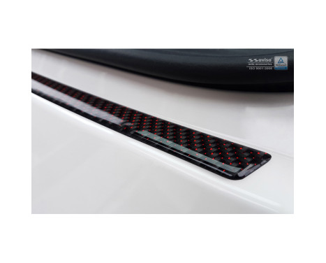 Carbon Bumper protector suitable for Audi Q3 2011-2015 & 2015- Red-Black Carbon, Image 4