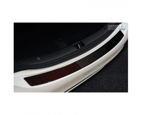 Carbon Rear bumper protector suitable for Mercedes CLS (C218) 2014- Red-Black Carbon