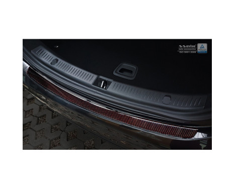 Carbon Rear bumper protector suitable for Mercedes E-Class W213 Sedan 2016- Red-Black Carbon