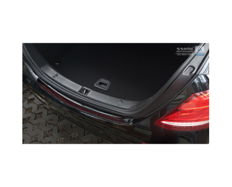 Carbon Rear bumper protector suitable for Mercedes E-Class W213 Sedan 2016- Red-Black Carbon, Image 2