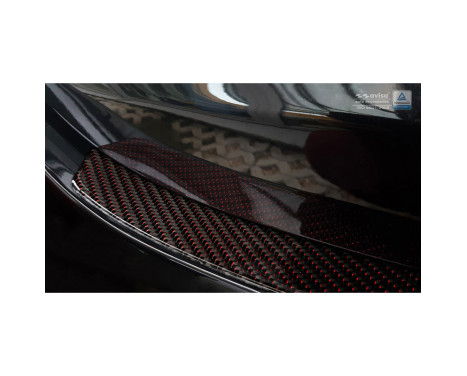 Carbon Rear bumper protector suitable for Mercedes E-Class W213 Sedan 2016- Red-Black Carbon, Image 4