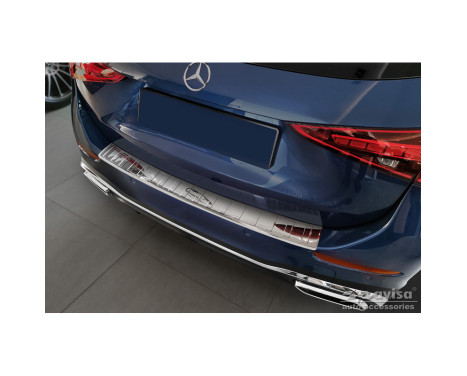 Chrome stainless steel bumper protector suitable for Mercedes C-Class AMG Estate (S206) 2021- 'Ribs'