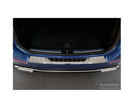 Chrome stainless steel bumper protector suitable for Mercedes C-Class AMG Estate (S206) 2021- 'Ribs', Image 3