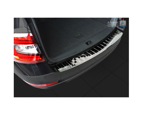 Chrome stainless steel bumper protector suitable for Skoda Octavia III Kombi Facelift 2017- 'Ribs', Image 2