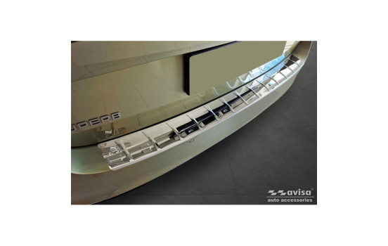 Chrome Stainless Steel Rear Bumper Protector Fits Skoda Superb IV Combi 2023- 'Ribs'