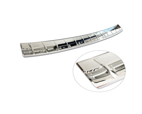 Chrome Stainless Steel Rear Bumper Protector Fits Skoda Superb IV Combi 2023- 'Ribs', Image 7