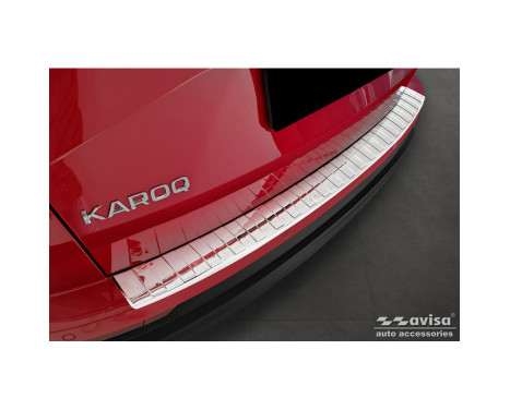 Chrome Stainless Steel Rear Bumper Protector for Skoda Karoq Facelift incl. Sportline 2022 - 'Ribs'