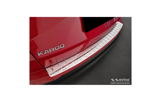 Chrome Stainless Steel Rear Bumper Protector for Skoda Karoq Facelift incl. Sportline 2022 - 'Ribs'