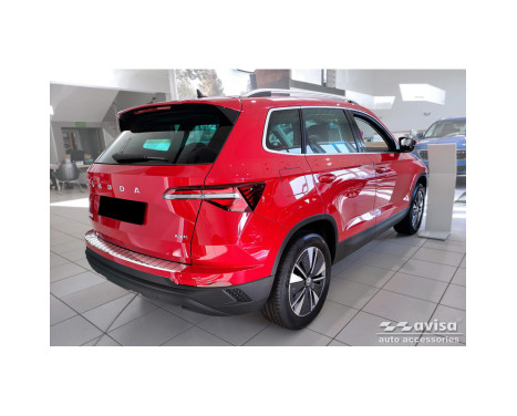 Chrome Stainless Steel Rear Bumper Protector for Skoda Karoq Facelift incl. Sportline 2022 - 'Ribs', Image 6