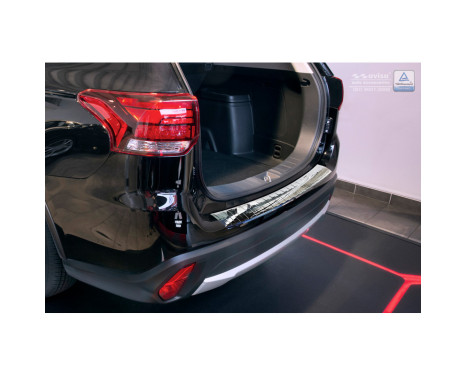 Chrome stainless steel Rear bumper protector Mitsubishi Outlander III 2015- 'RIbs', Image 2