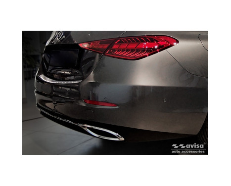 Chrome Stainless Steel Rear Bumper Protector suitable for Mercedes C-Class Sedan (W206) 2021- 'Ribs'