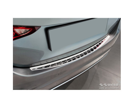 Chrome Stainless Steel Rear Bumper Protector suitable for Mercedes C-Class Sedan (W206) 2021- 'Ribs', Image 2